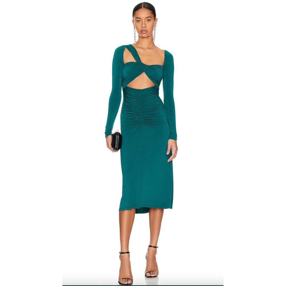 NWT Tularosa Eloise Midi Dress Tularosa Emerald Green XS Wedding Guest